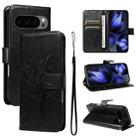For Google Pixel 10 5G / 10 Pro 5G Global Tree & Cat Embossed Pattern Flip Leather Phone Case(Black) - 1