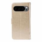 For Google Pixel 10 5G / 10 Pro 5G Global Tree & Cat Embossed Pattern Flip Leather Phone Case(Gold) - 3