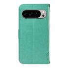 For Google Pixel 10 Pro XL 5G Global Tree & Cat Embossed Pattern Flip Leather Phone Case(Green) - 3