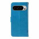 For Google Pixel 10 Pro XL 5G Global Tree & Cat Embossed Pattern Flip Leather Phone Case(Blue) - 3