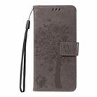 For Google Pixel 10 Pro XL 5G Global Tree & Cat Embossed Pattern Flip Leather Phone Case(Grey) - 2
