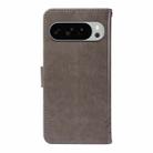 For Google Pixel 10 Pro XL 5G Global Tree & Cat Embossed Pattern Flip Leather Phone Case(Grey) - 3