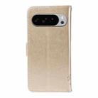 For Google Pixel 10 Pro XL 5G Global Tree & Cat Embossed Pattern Flip Leather Phone Case(Gold) - 3