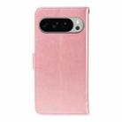 For Google Pixel 10 Pro XL 5G Global Tree & Cat Embossed Pattern Flip Leather Phone Case(Rose Gold) - 3