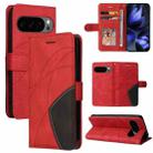 For Google Pixel 10 5G / 10 Pro 5G Global Dual-color Splicing Flip Leather Phone Case(Red) - 1