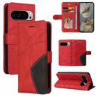 For Google Pixel 10 Pro XL 5G Global Dual-color Splicing Flip Leather Phone Case(Red) - 1