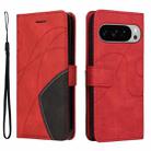 For Google Pixel 10 Pro XL 5G Global Dual-color Splicing Flip Leather Phone Case(Red) - 2