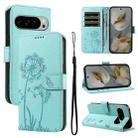 For Google Pixel 10 Pro XL 5G Global Dandelion Embossed Pattern Flip Leather Phone Case(Green) - 1