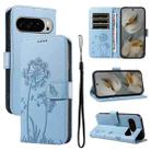 For Google Pixel 10 Pro XL 5G Global Dandelion Embossed Pattern Flip Leather Phone Case(Sky Blue) - 1