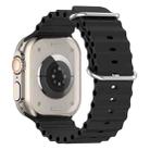 For Apple Watch 46mm / 49mm / 45mm / 44mm xDfind Ocean Silicone Watch Band(Black) - 2