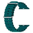 For Apple Watch 46mm / 49mm / 45mm / 44mm xDfind Ocean Silicone Watch Band(Dark Green) - 3