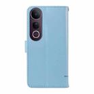 For vivo V50 Lite 5G Global Adorable Cat Embossed Pattern Flip Leather Phone Case(Sky Blue) - 3