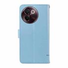 For vivo V30E / V40 Lite Global Adorable Cat Embossed Pattern Flip Leather Phone Case(Sky Blue) - 3