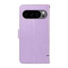 For Google Pixel 10 / 10 Pro Global Adorable Cat Embossed Pattern Flip Leather Phone Case(Purple) - 3