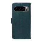 For Google Pixel 10 / 10 Pro Global Adorable Cat Embossed Pattern Flip Leather Phone Case(Dark Green) - 3