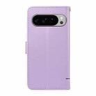 For Google Pixel 10 Pro XL 5G Global Adorable Cat Embossed Pattern Flip Leather Phone Case(Purple) - 3