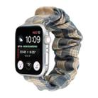 For Apple Watch Series 7 45mm / 6 & SE & 5 & 4 44mm / 3 & 2 & 1 42mm JK Uniform Style Cloth + Stainless Steel Watch Band(Khaki + Dark Blue)(Khaki + Dark Blue) - 1