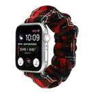 For Apple Watch Series 7 41mm / 6 & SE & 5 & 4 40mm / 3 & 2 & 1 38mm JK Uniform Style Cloth + Stainless Steel Watch Band(Black + Red)(Black + Red) - 1