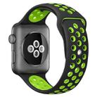 For Apple Watch 46mm / 49mm / 45mm / 44mm xDfind Two Color Silicone Sports Watch Band(Black Green) - 1
