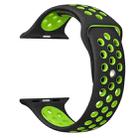 For Apple Watch 46mm / 49mm / 45mm / 44mm xDfind Two Color Silicone Sports Watch Band(Black Green) - 2
