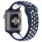 For Apple Watch 46mm / 49mm / 45mm / 44mm xDfind Two Color Silicone Sports Watch Band(Dark Blue White) - 1