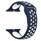 For Apple Watch 46mm / 49mm / 45mm / 44mm xDfind Two Color Silicone Sports Watch Band(Dark Blue White) - 2