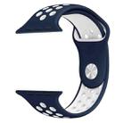 For Apple Watch 46mm / 49mm / 45mm / 44mm xDfind Two Color Silicone Sports Watch Band(Dark Blue White) - 3