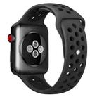For Apple Watch 42mm / 41mm / 40mm / 38mm xDfind Two Color Silicone Sports Watch Band(Black) - 1