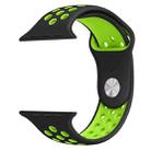 For Apple Watch 42mm / 41mm / 40mm / 38mm xDfind Two Color Silicone Sports Watch Band(Black Green) - 3