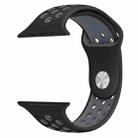 For Apple Watch 42mm / 41mm / 40mm / 38mm xDfind Two Color Silicone Sports Watch Band(Black Grey) - 3