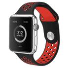 For Apple Watch 42mm / 41mm / 40mm / 38mm xDfind Two Color Silicone Sports Watch Band(Black Red) - 2