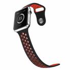 For Apple Watch 42mm / 41mm / 40mm / 38mm xDfind Two Color Silicone Sports Watch Band(Black Red) - 3