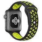 For Apple Watch 42mm / 41mm / 40mm / 38mm xDfind Two Color Silicone Sports Watch Band(Black Yellow) - 1