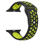 For Apple Watch 42mm / 41mm / 40mm / 38mm xDfind Two Color Silicone Sports Watch Band(Black Yellow) - 2