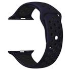 For Apple Watch 42mm / 41mm / 40mm / 38mm xDfind Two Color Silicone Sports Watch Band(Blue Black) - 2
