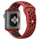 For Apple Watch 42mm / 41mm / 40mm / 38mm xDfind Two Color Silicone Sports Watch Band(Red Black) - 1