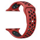 For Apple Watch 42mm / 41mm / 40mm / 38mm xDfind Two Color Silicone Sports Watch Band(Red Black) - 2