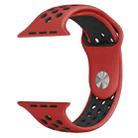 For Apple Watch 42mm / 41mm / 40mm / 38mm xDfind Two Color Silicone Sports Watch Band(Red Black) - 3