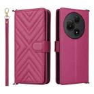 For TCL 60 NxtPaper Multifunctional 6-Card Slots Leather Phone Case with Wrist Strap(Rose Red) - 1