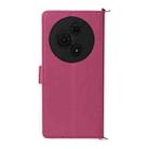 For TCL 605 / 60 SE Multifunctional 6-Card Slots Leather Phone Case with Wrist Strap(Rose Red) - 3