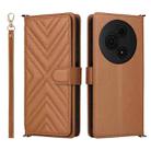 For TCL 605 / 60 SE Multifunctional 6-Card Slots Leather Phone Case with Wrist Strap(Brown) - 1
