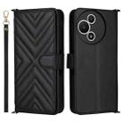 For TCL 60 SE NxtPaper 5G Multifunctional 6-Card Slots Leather Phone Case with Wrist Strap(Black) - 1