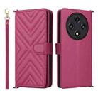 For Umidigi G100 4G / 5G / G100A Multifunctional 6-Card Slots Leather Phone Case with Wrist Strap(Rose Red) - 1