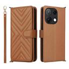 For Umidigi Note 100 4G / 5G / Note 100A Multifunctional 6-Card Slots Leather Phone Case with Wrist Strap(Brown) - 1