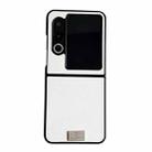 For ZTE nubia Flip2 Morandi Solid Color Leather Texture Phone Case(White) - 1