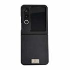 For ZTE nubia Flip2 Morandi Solid Color Leather Texture Phone Case(Black) - 1