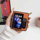 For ZTE nubia Flip2 Morandi Solid Color Leather Texture Phone Case(Yellow) - 3