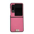 For ZTE nubia Flip2 Morandi Solid Color Leather Texture Phone Case(Rose Red) - 1
