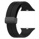 For Apple Watch 46mm / 49mm / 45mm / 44mm xDfind Solid Color Magnetic Buckle Silicone Watch Band(Black) - 3