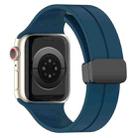 For Apple Watch 46mm / 49mm / 45mm / 44mm xDfind Solid Color Magnetic Buckle Silicone Watch Band(Dark Blue) - 2